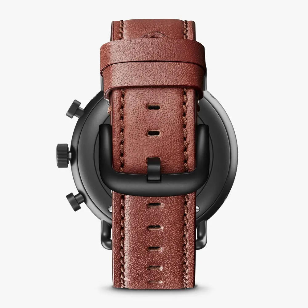 Shinola The Canfield Sport Black Dial Leather Strap Watch S0120194491