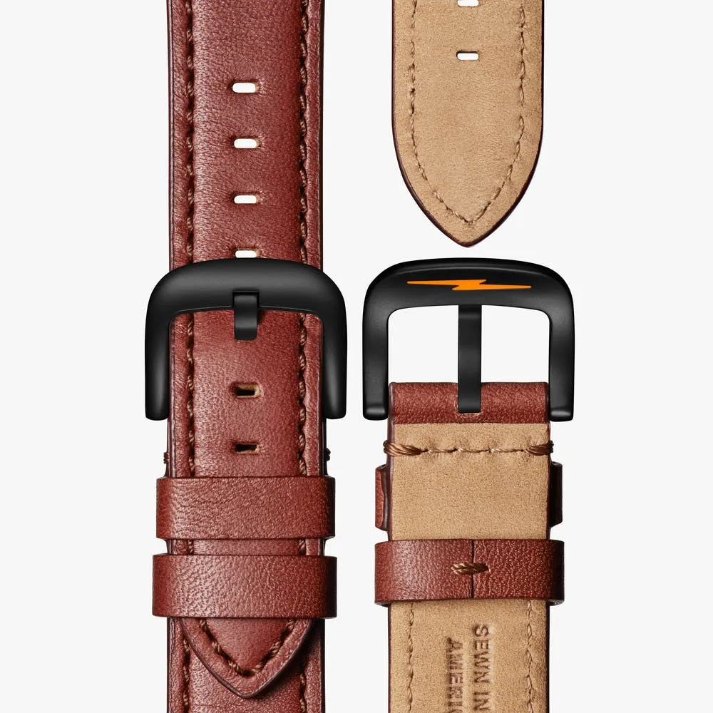 Shinola The Canfield Sport Black Dial Leather Strap Watch S0120194491
