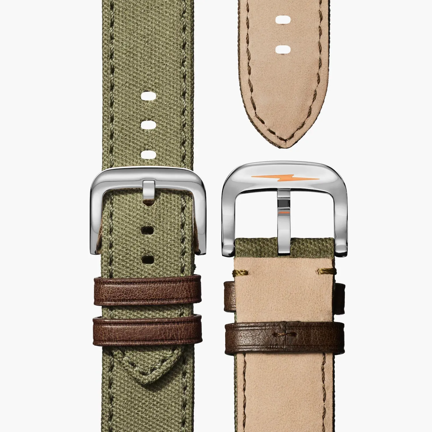 Shinola, The Traveler 42mm Black Dial Green Canvas Strap