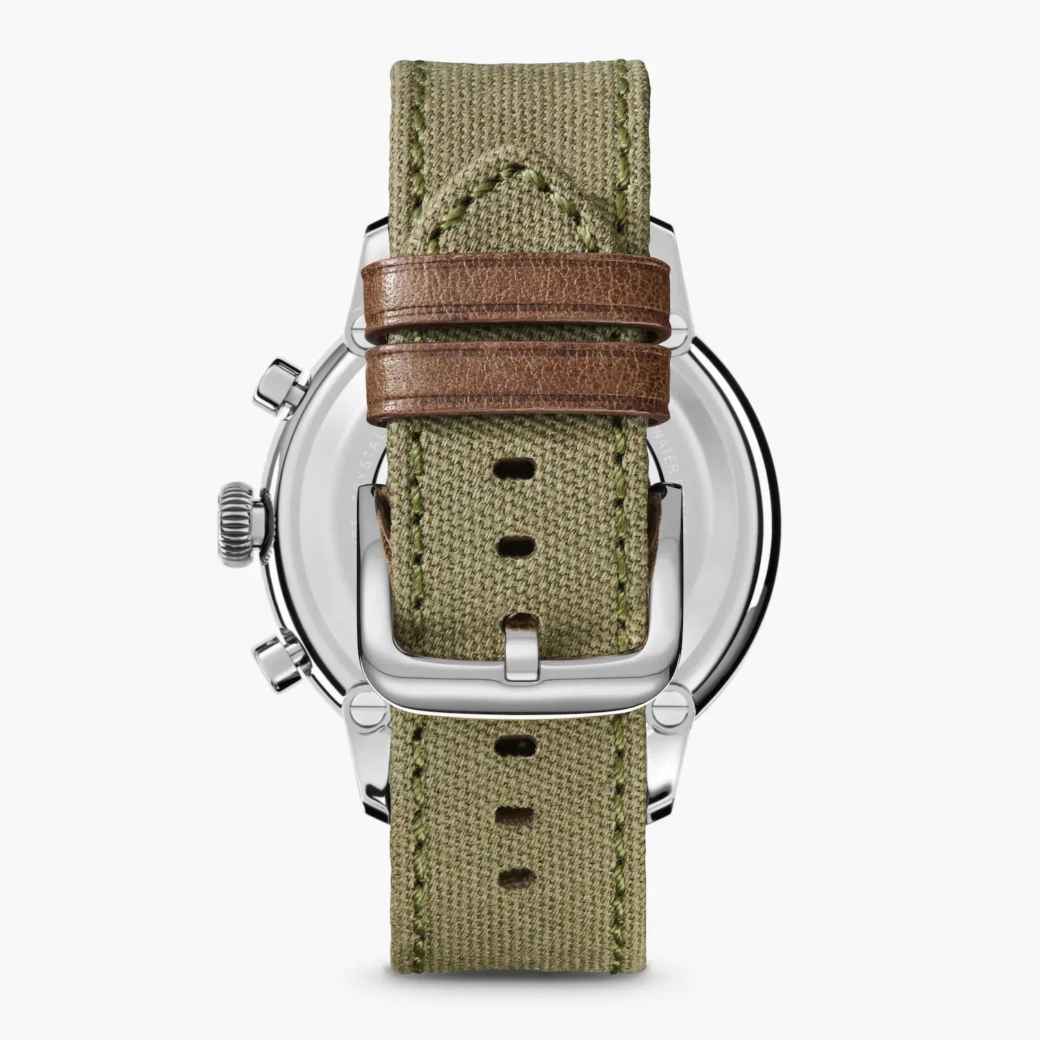 Shinola, The Traveler 42mm Black Dial Green Canvas Strap