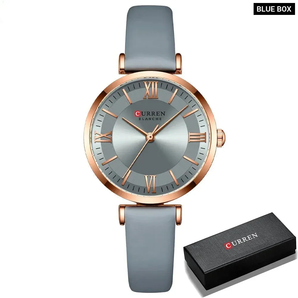Simple Elegance Quartz Leather Wrist Watches for Women