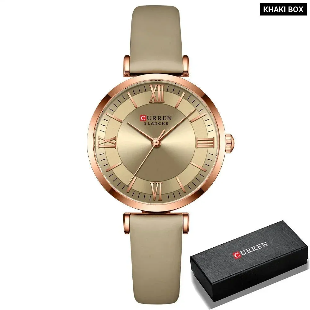 Simple Elegance Quartz Leather Wrist Watches for Women