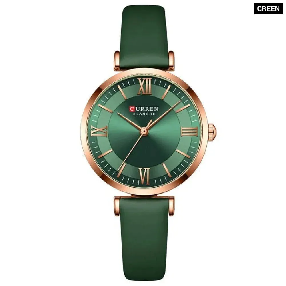 Simple Elegance Quartz Leather Wrist Watches for Women