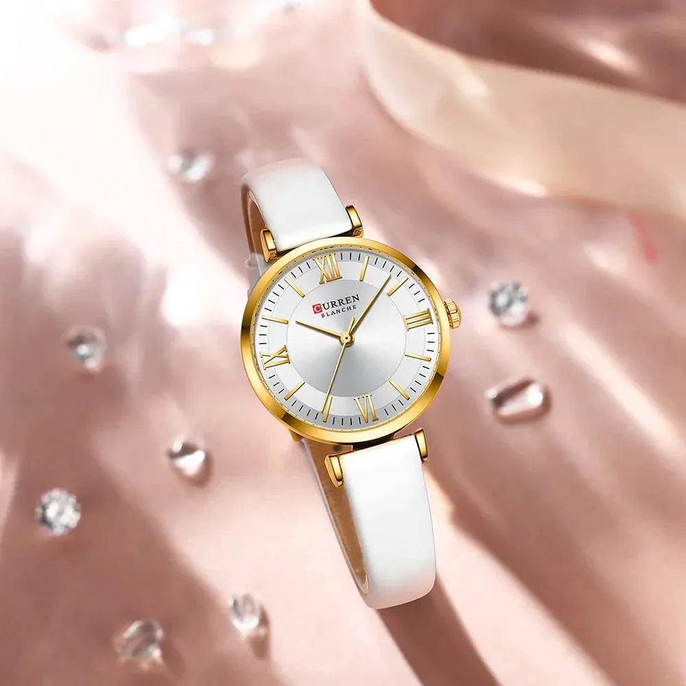 Simple Elegance Quartz Leather Wrist Watches for Women