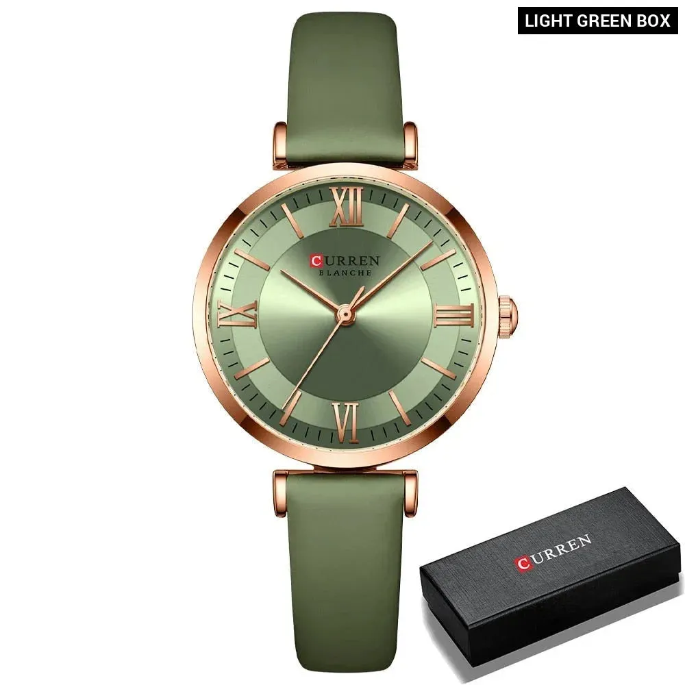 Simple Elegance Quartz Leather Wrist Watches for Women