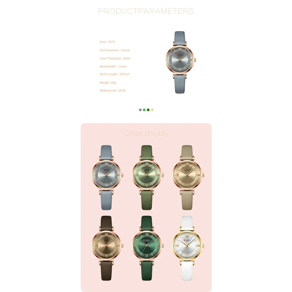 Simple Elegance Quartz Leather Wrist Watches for Women