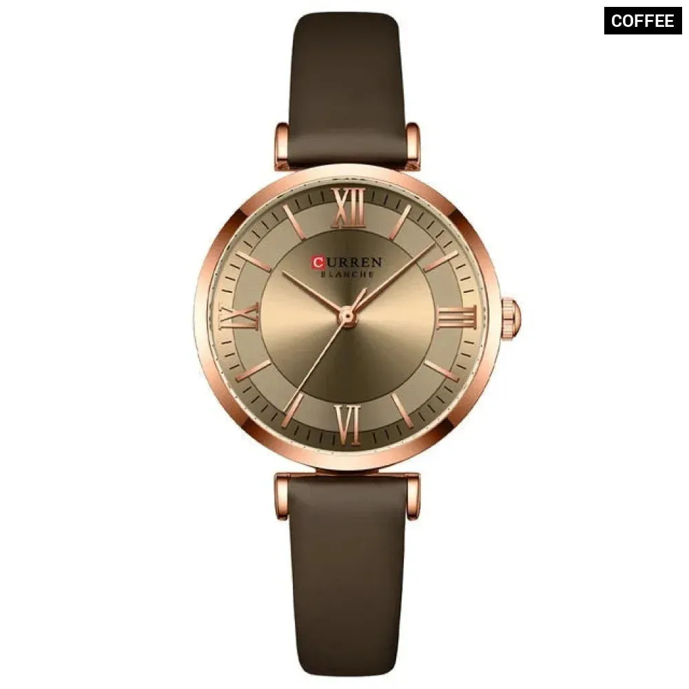 Simple Elegance Quartz Leather Wrist Watches for Women