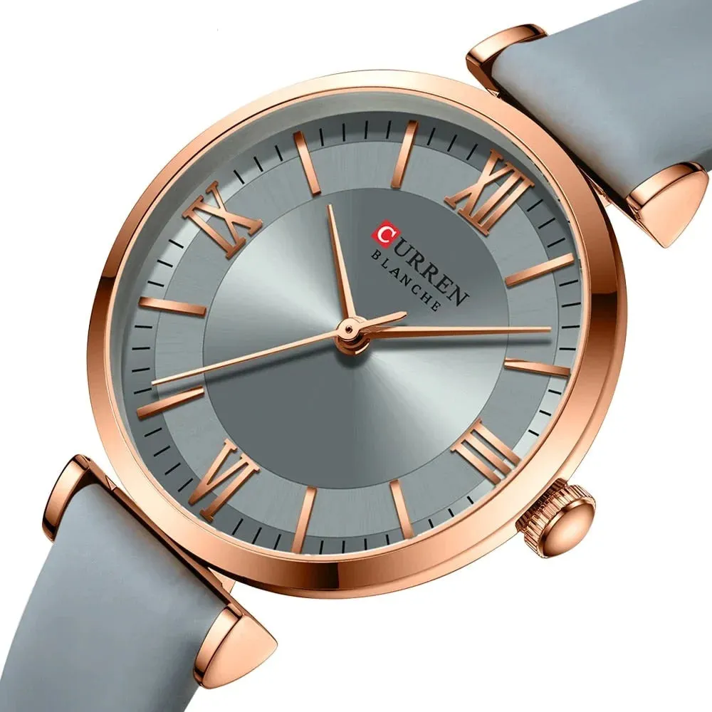 Simple Elegance Quartz Leather Wrist Watches for Women