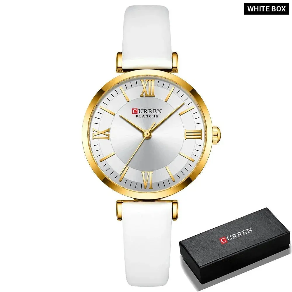 Simple Elegance Quartz Leather Wrist Watches for Women