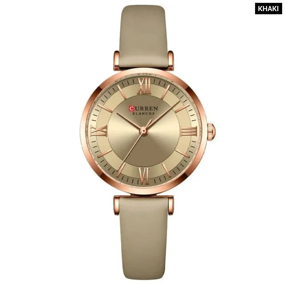 Simple Elegance Quartz Leather Wrist Watches for Women