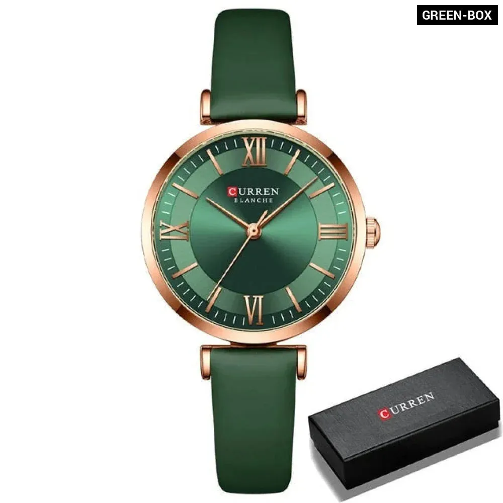 Simple Elegance Quartz Leather Wrist Watches for Women
