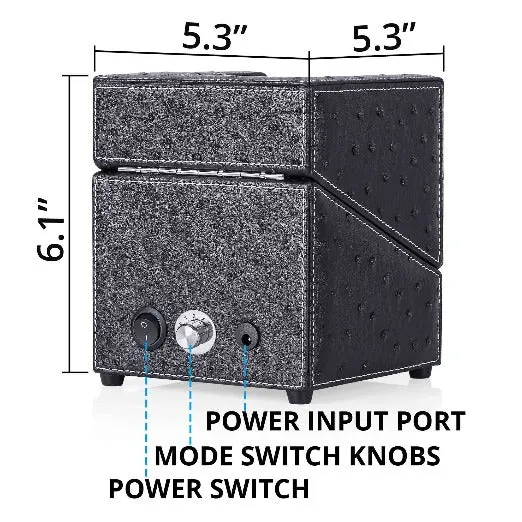 Single Watch Winder of Black Leather Exterior, TRIPLE TREE