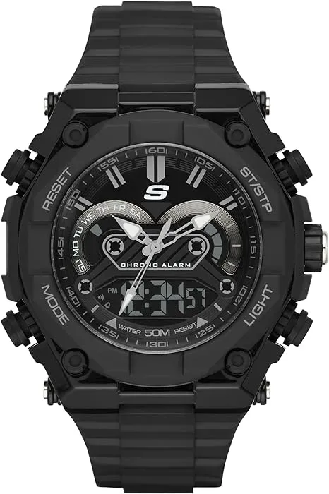 Skechers Men's El Segundo Black Analog & Digital SR1042