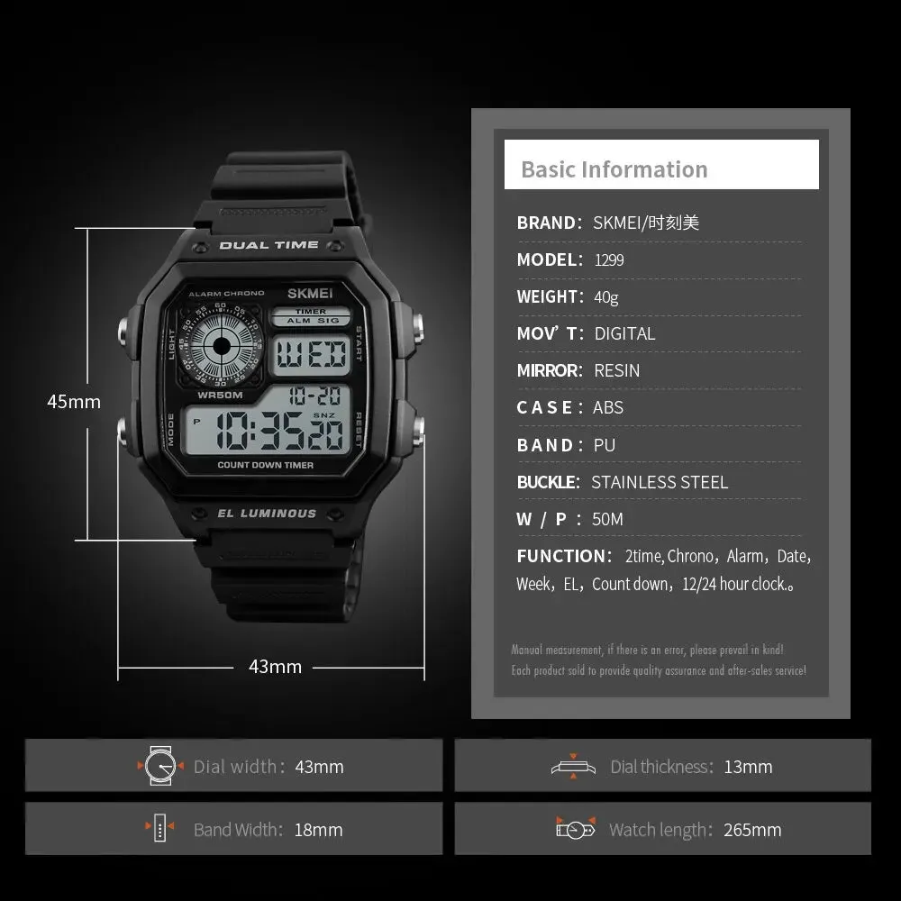 Skmei Men's Digital Sport Watch & Waterproof