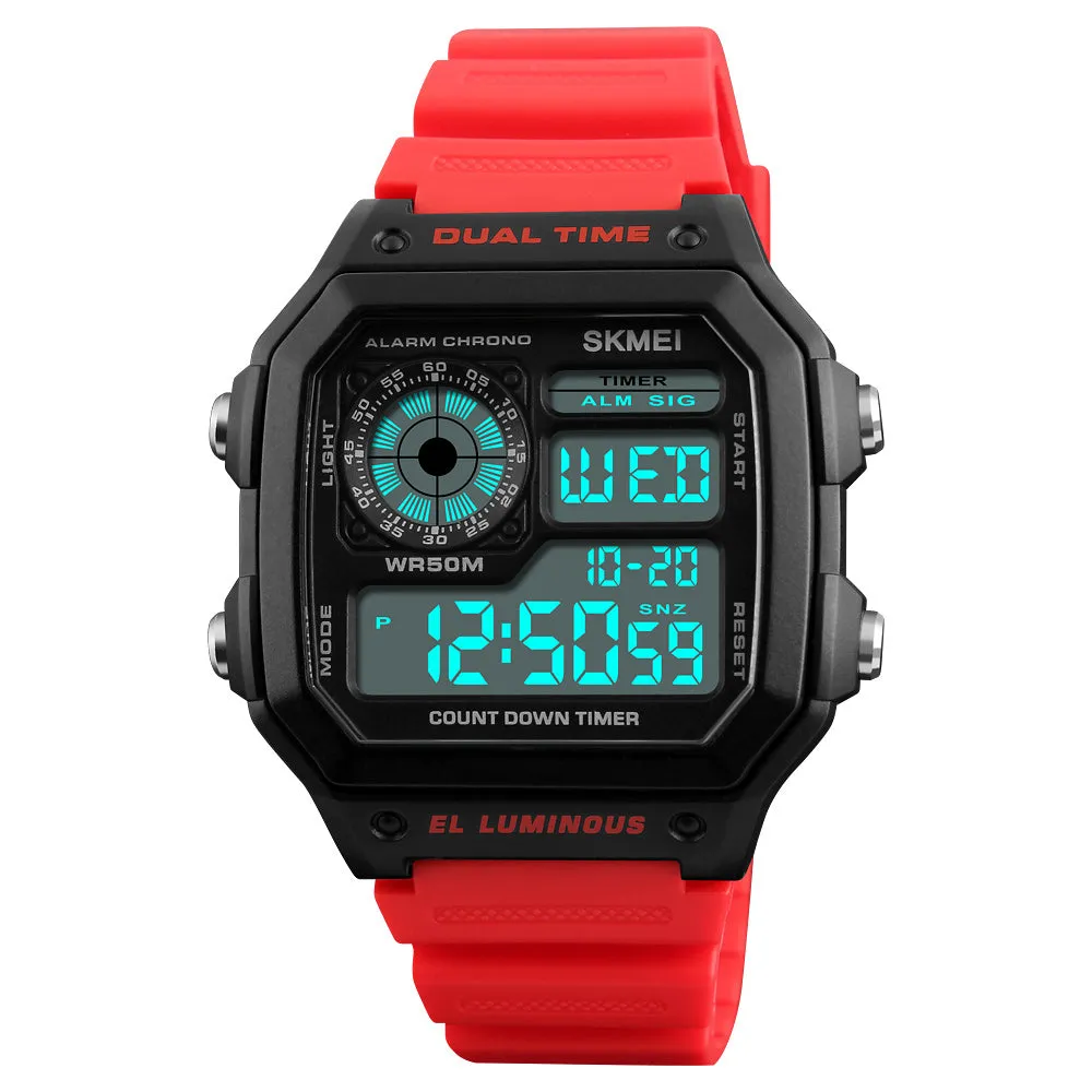 Skmei Wrist Watch for Men, Digital Sports Waterproof Watch with Dual Time Chronograph Countdown Alarm Backlight  The Orbit - 1299