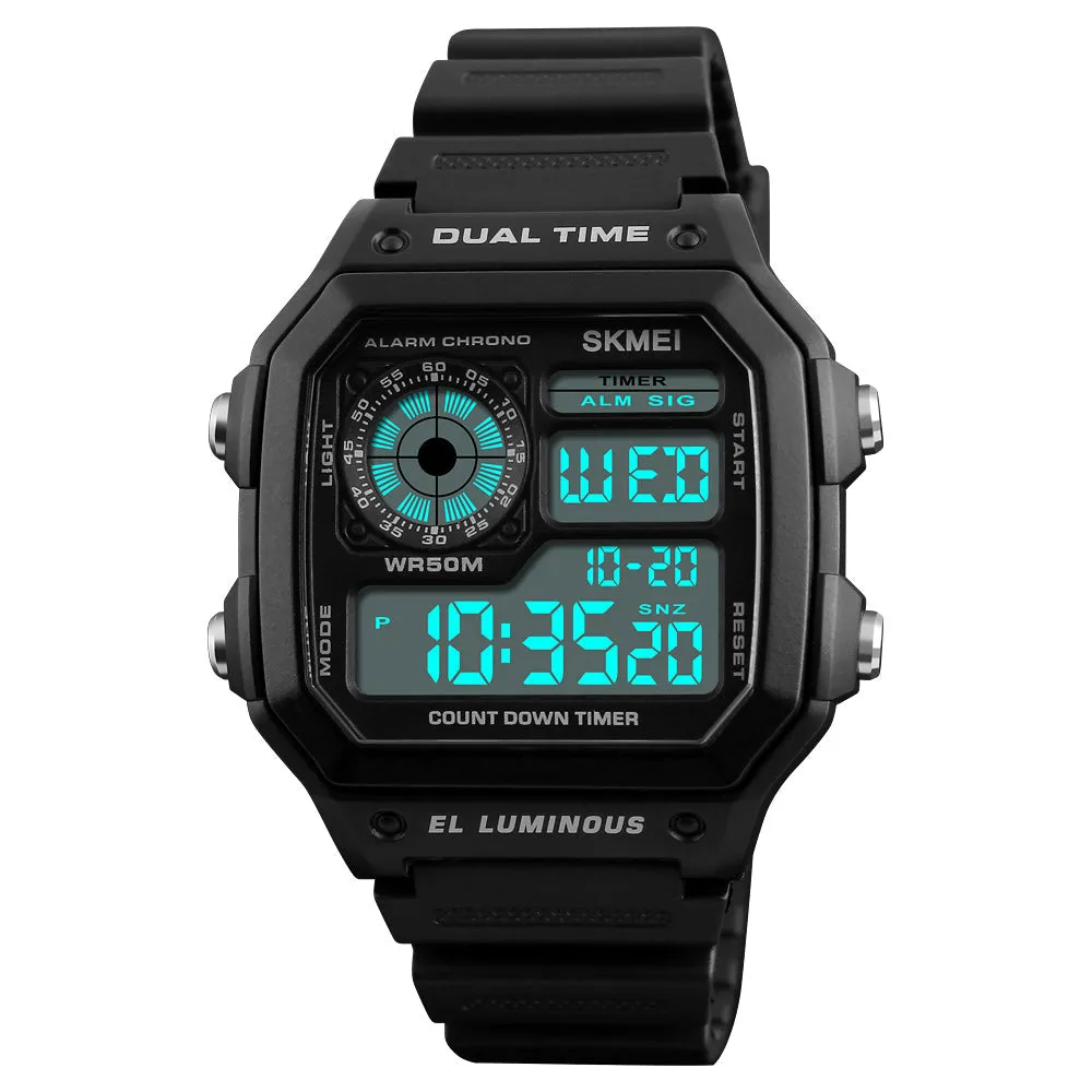 Skmei Wrist Watch for Men, Digital Sports Waterproof Watch with Dual Time Chronograph Countdown Alarm Backlight  The Orbit - 1299