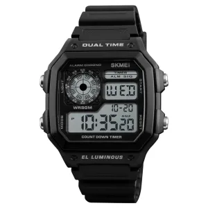 Skmei Wrist Watch for Men, Digital Sports Waterproof Watch with Dual Time Chronograph Countdown Alarm Backlight  The Orbit - 1299