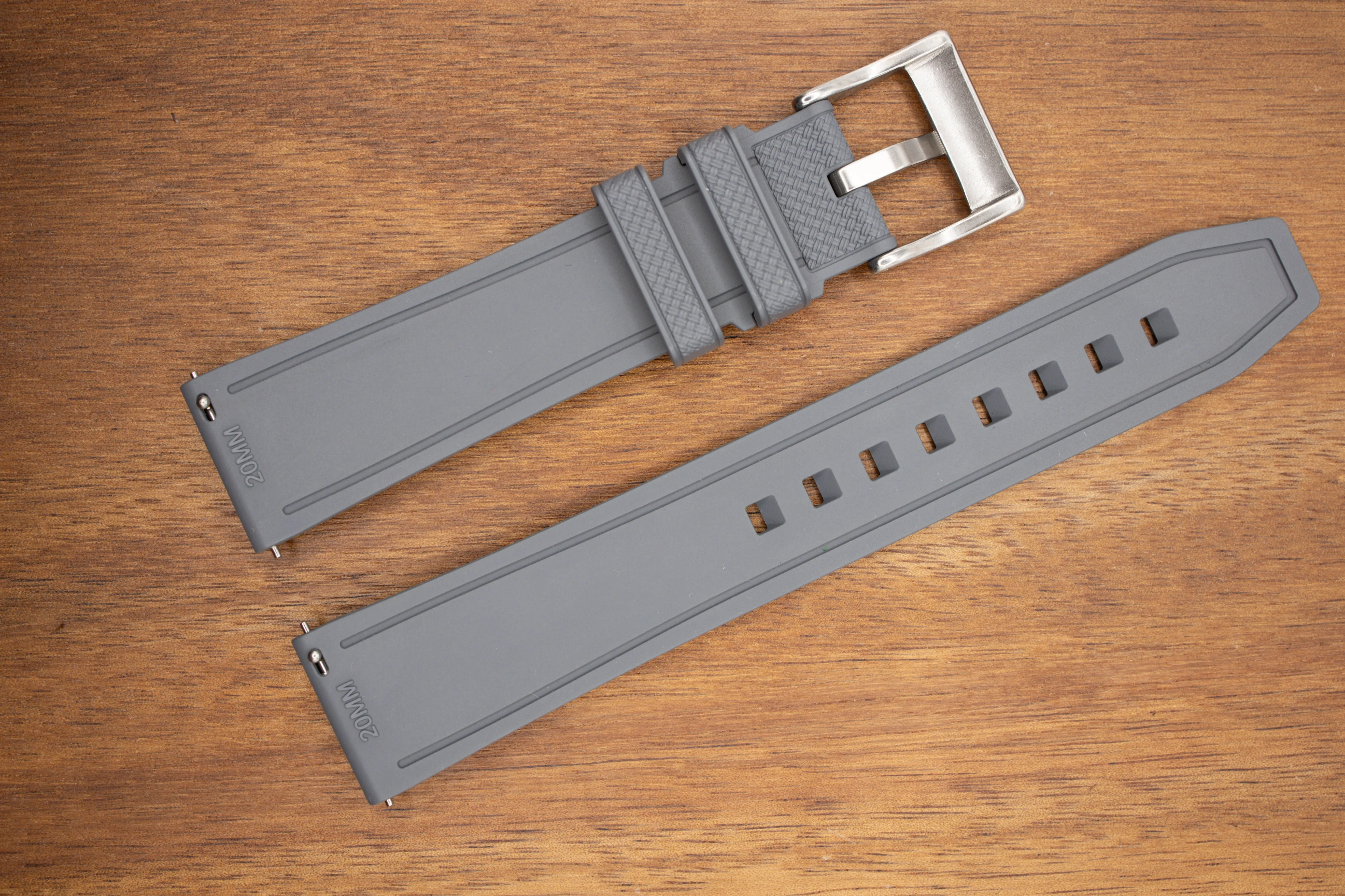 Slate Grey Premium Weaved FKM Rubber Strap 20mm