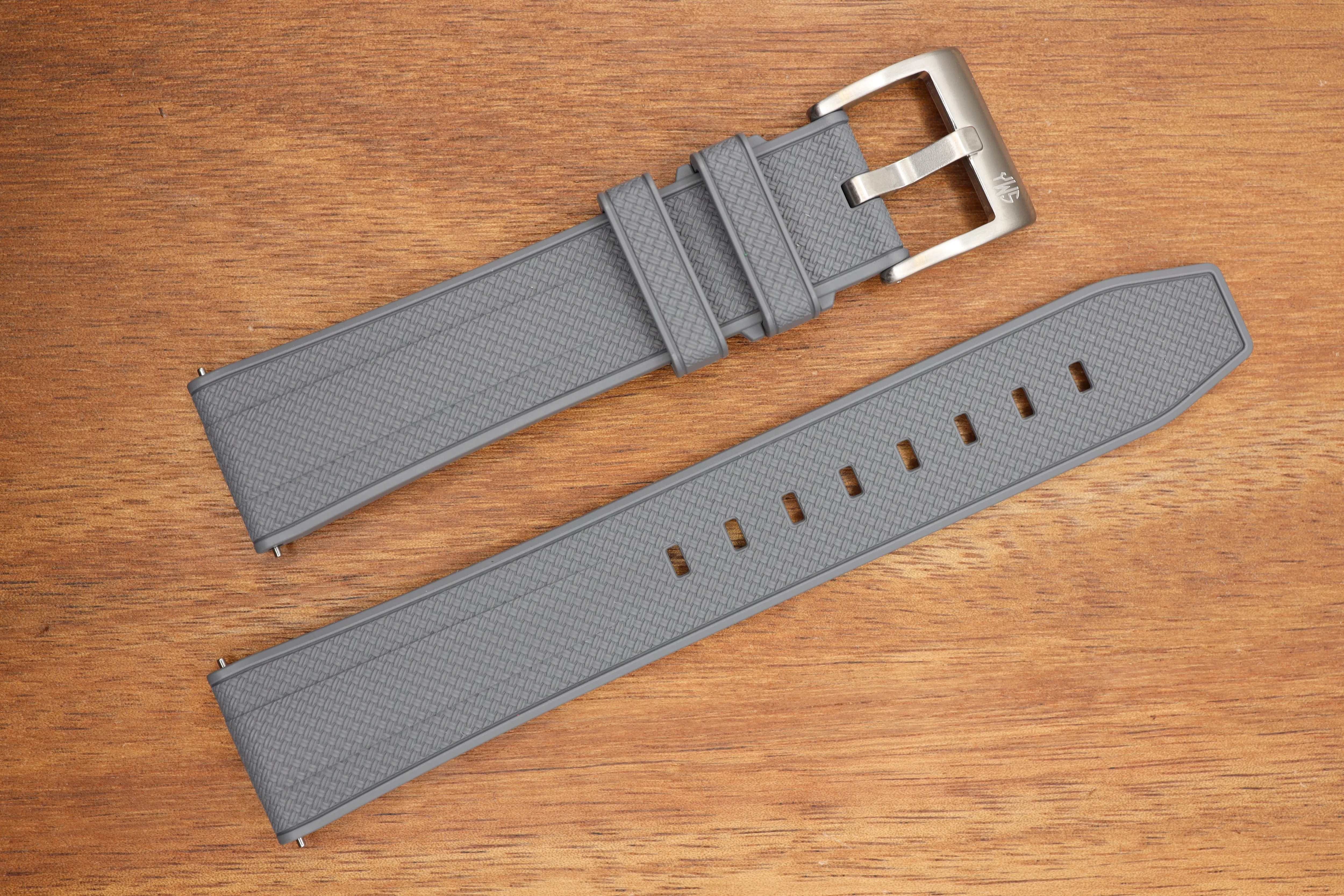 Slate Grey Premium Weaved FKM Rubber Strap 20mm