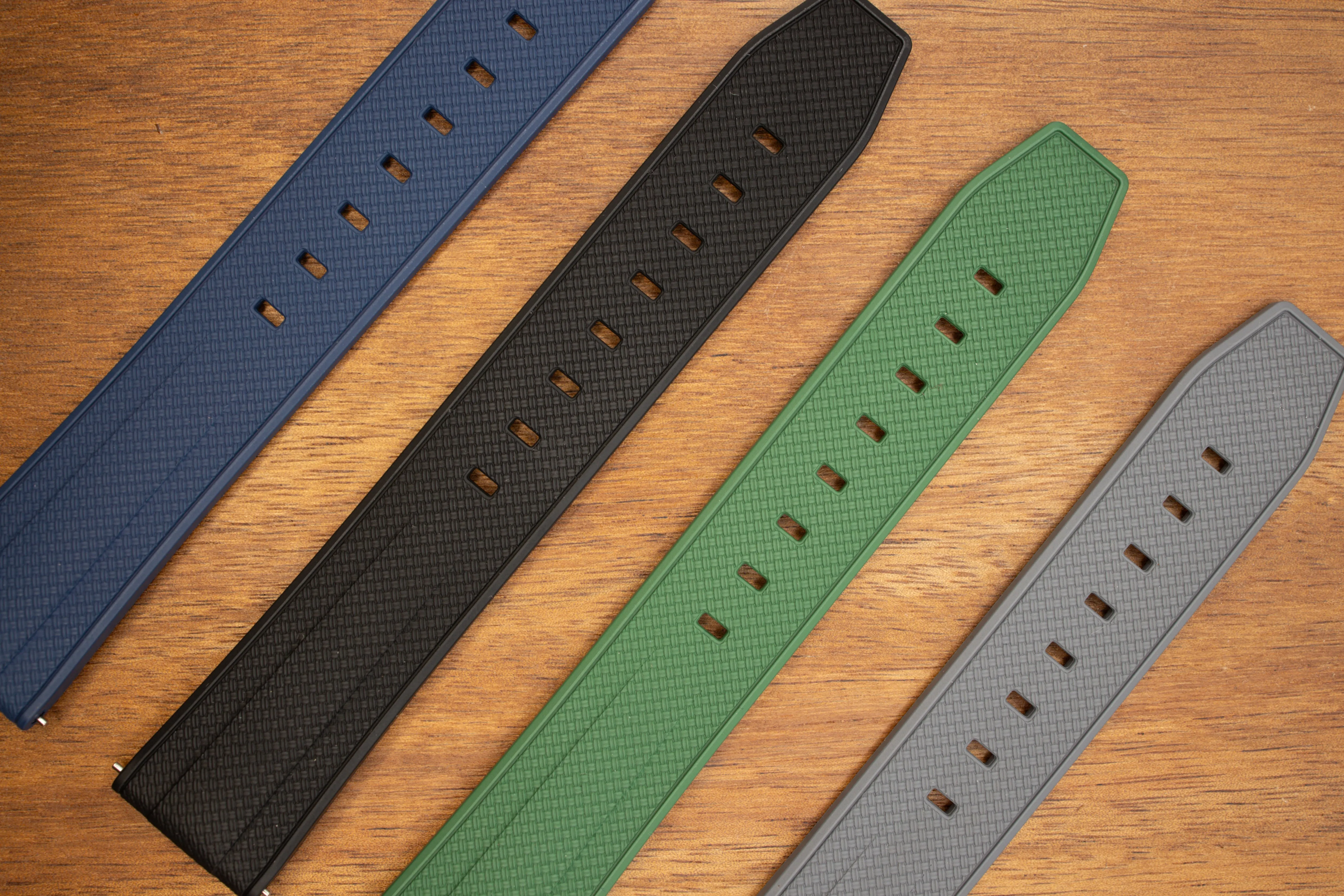 Slate Grey Premium Weaved FKM Rubber Strap 20mm