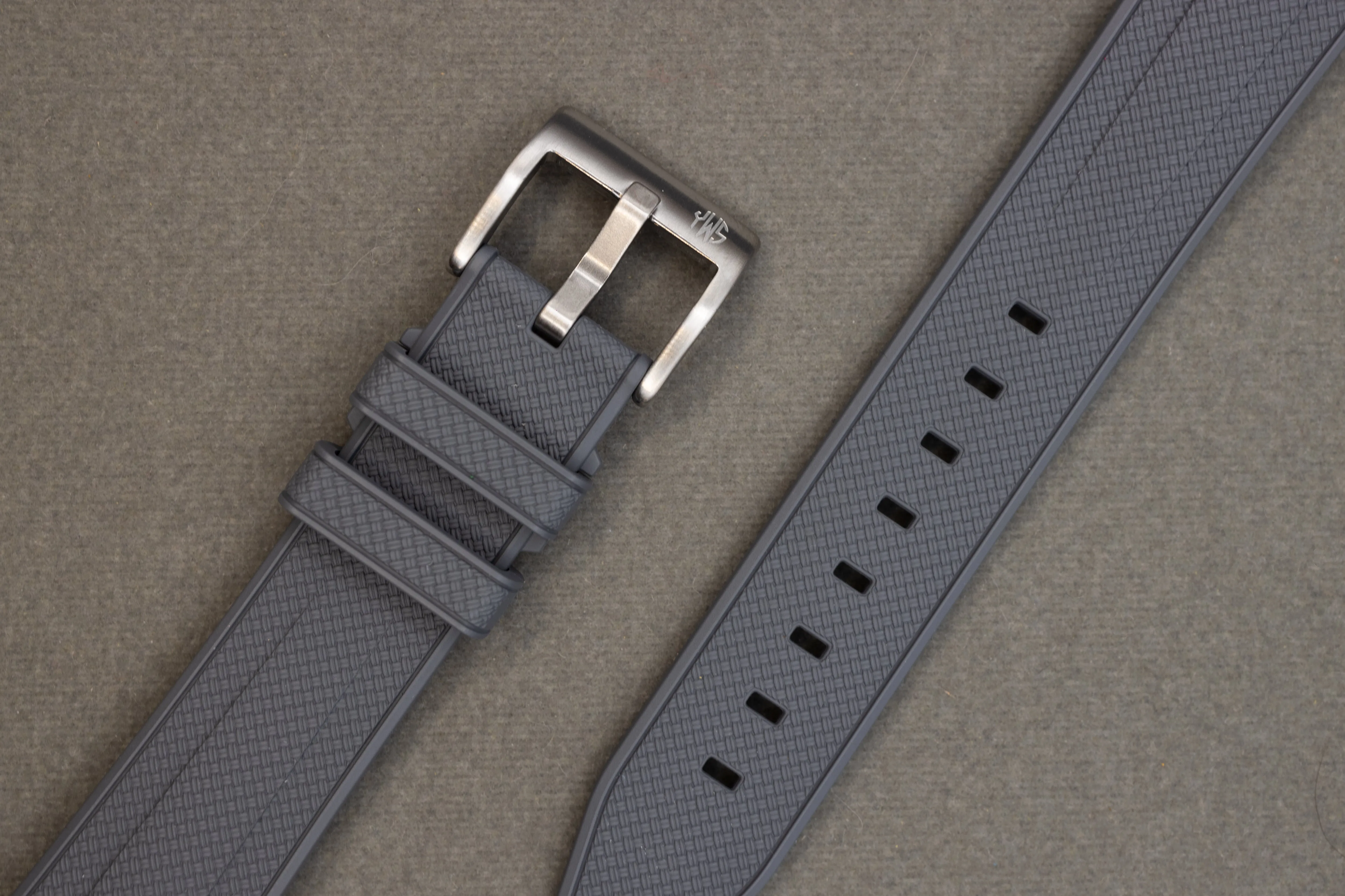Slate Grey Premium Weaved FKM Rubber Strap 20mm