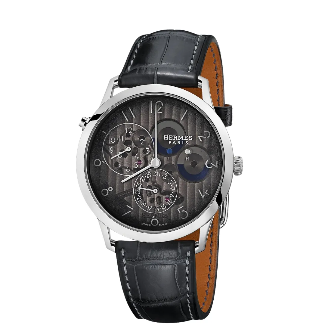 SLIM D - HERMES TRANSLUCENT BLACK SMOKED LARGE WATCH