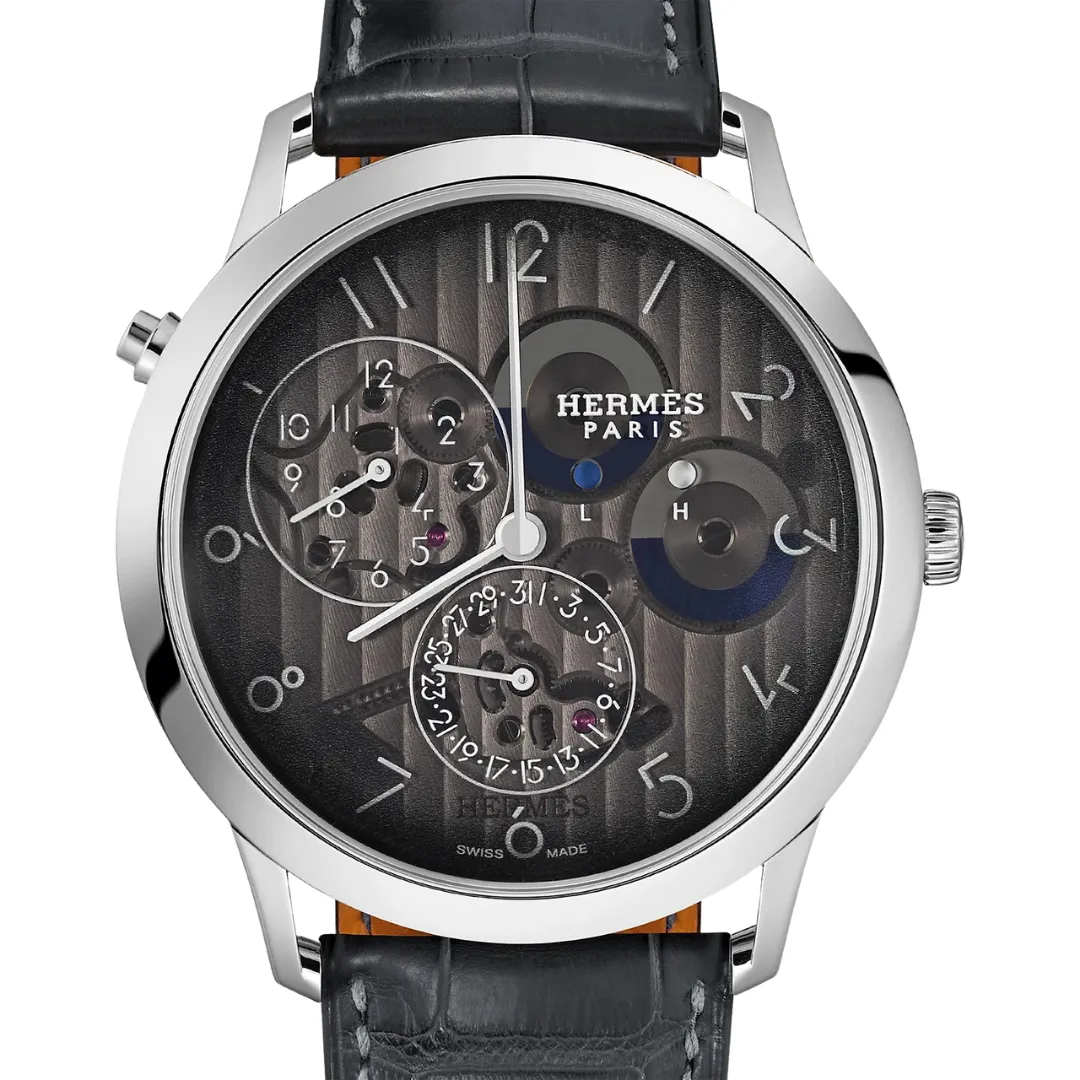 SLIM D - HERMES TRANSLUCENT BLACK SMOKED LARGE WATCH