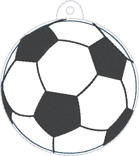 Soccer Puff bookmark/ornament/bag tag machine embroidery design DIGITAL DOWNLOAD