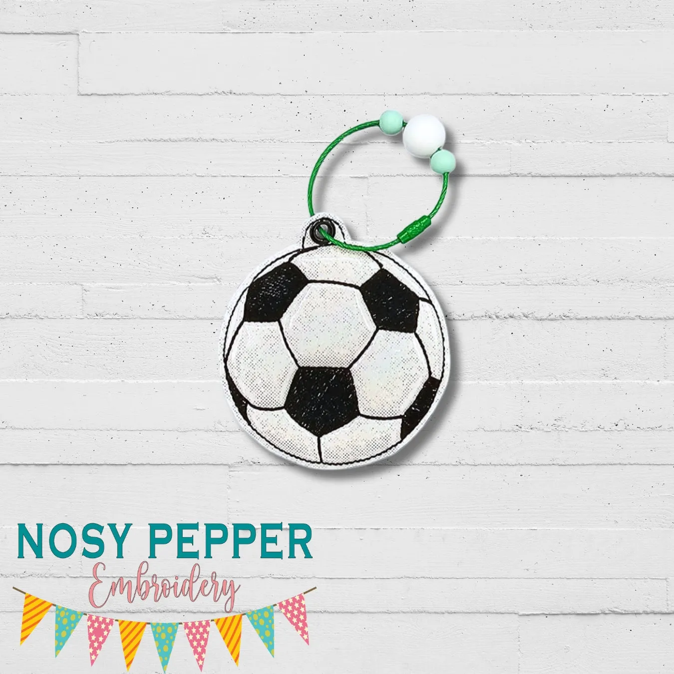 Soccer Puff bookmark/ornament/bag tag machine embroidery design DIGITAL DOWNLOAD