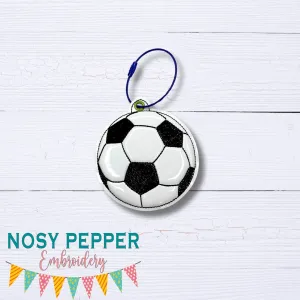 Soccer Puff bookmark/ornament/bag tag machine embroidery design DIGITAL DOWNLOAD