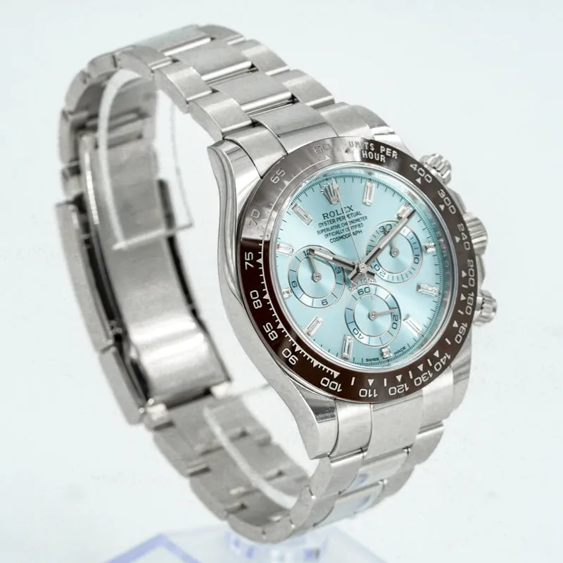 SOLD - 4/26/25 - Rolex Daytona 116506 Platinum Ice Blue Diamond Dial 2021 Full Set B&P