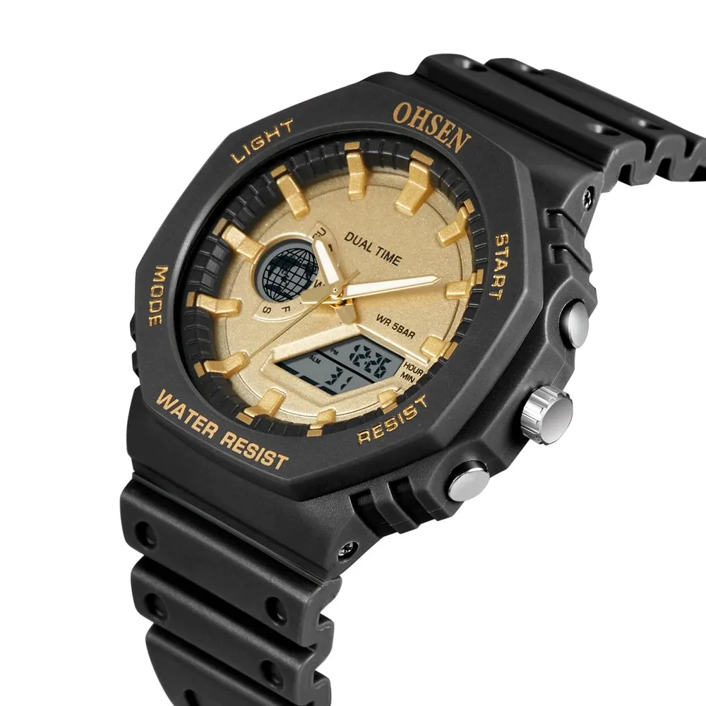 Sport Watches for Men - LED Electronic Quartz Clock Waterproof Digital Military Watch