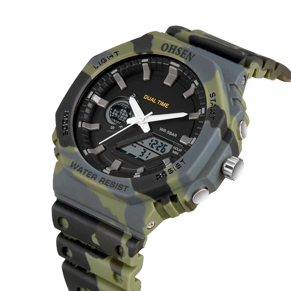 Sport Watches for Men - LED Electronic Quartz Clock Waterproof Digital Military Watch