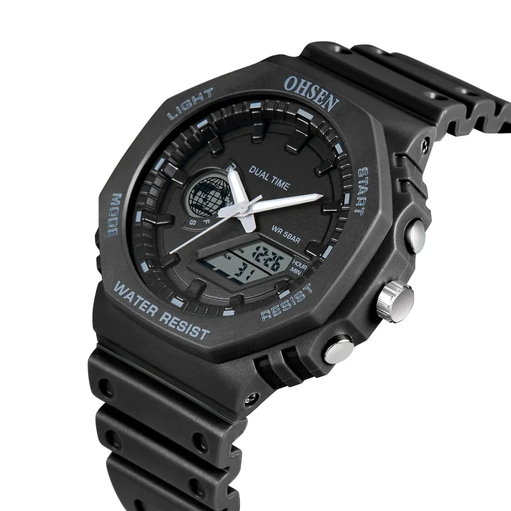 Sport Watches for Men - LED Electronic Quartz Clock Waterproof Digital Military Watch