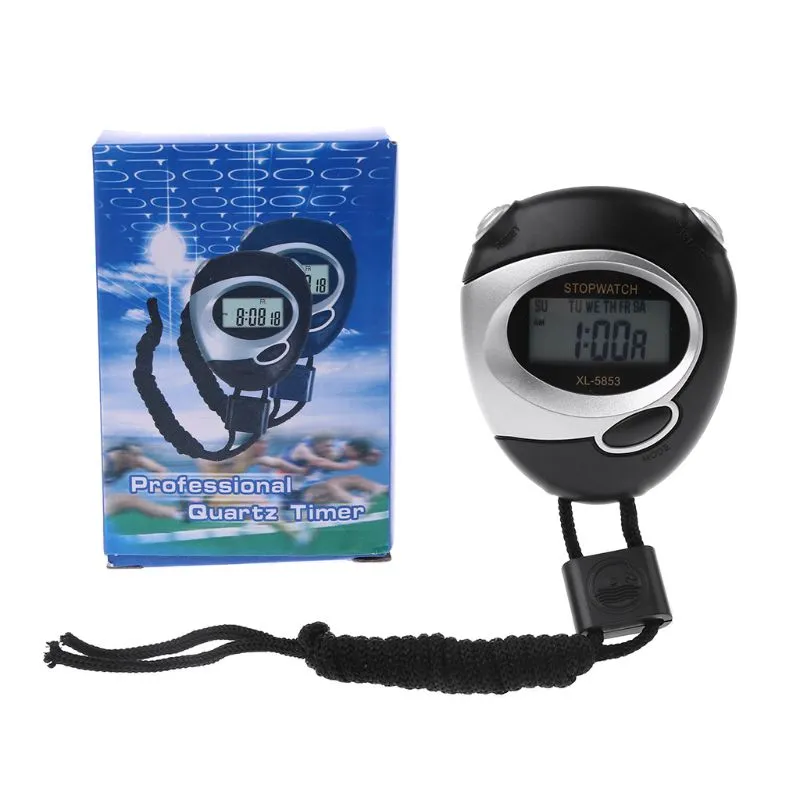 Sports Stopwatch Counter Timer Chronograph LCD Digital Handheld for Running with Battery
