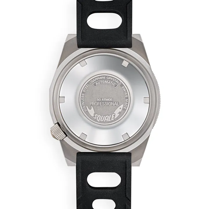 Squale 1521 Blue Blasted on Black Rubber Strap - 1521BLUEBL.NT