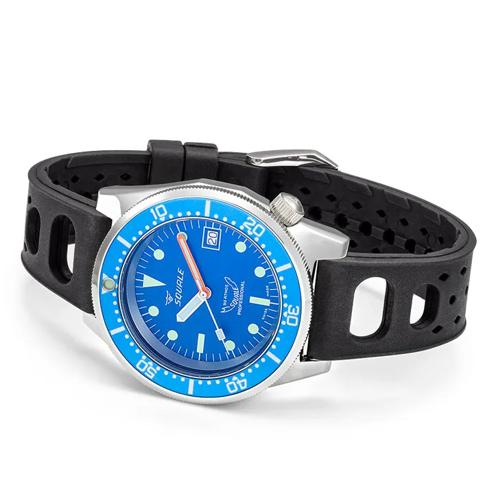 Squale 1521 Ocean on Black Rubber Strap - 1521OCN.NT