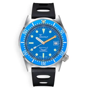Squale 1521 Ocean on Black Rubber Strap - 1521OCN.NT