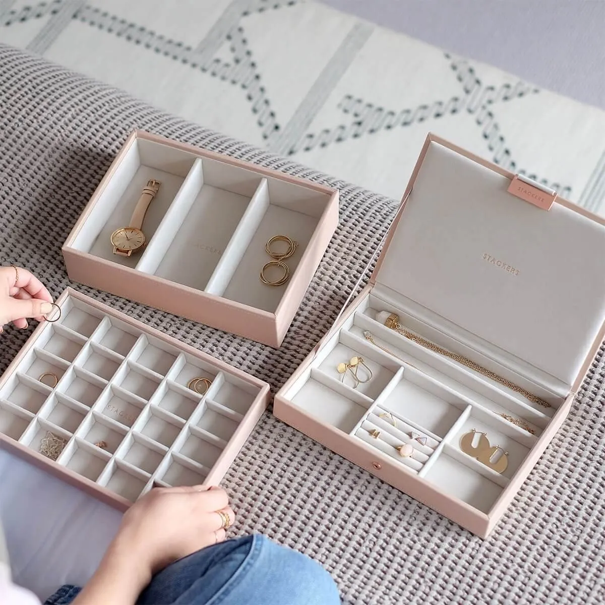 Stackers Classic Jewellery Box (Set) - Blush Pink