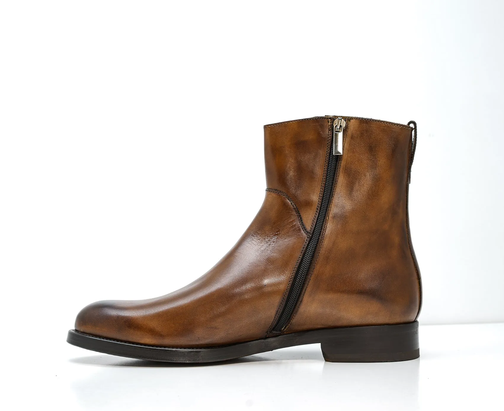 Stefano Stefani Men's Brandy Leather Ankle Boot 5607 20% OFF