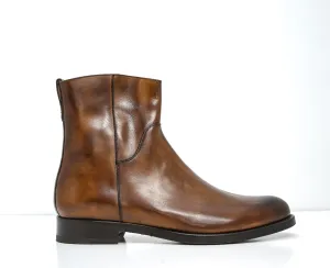Stefano Stefani Men's Brandy Leather Ankle Boot 5607 20% OFF