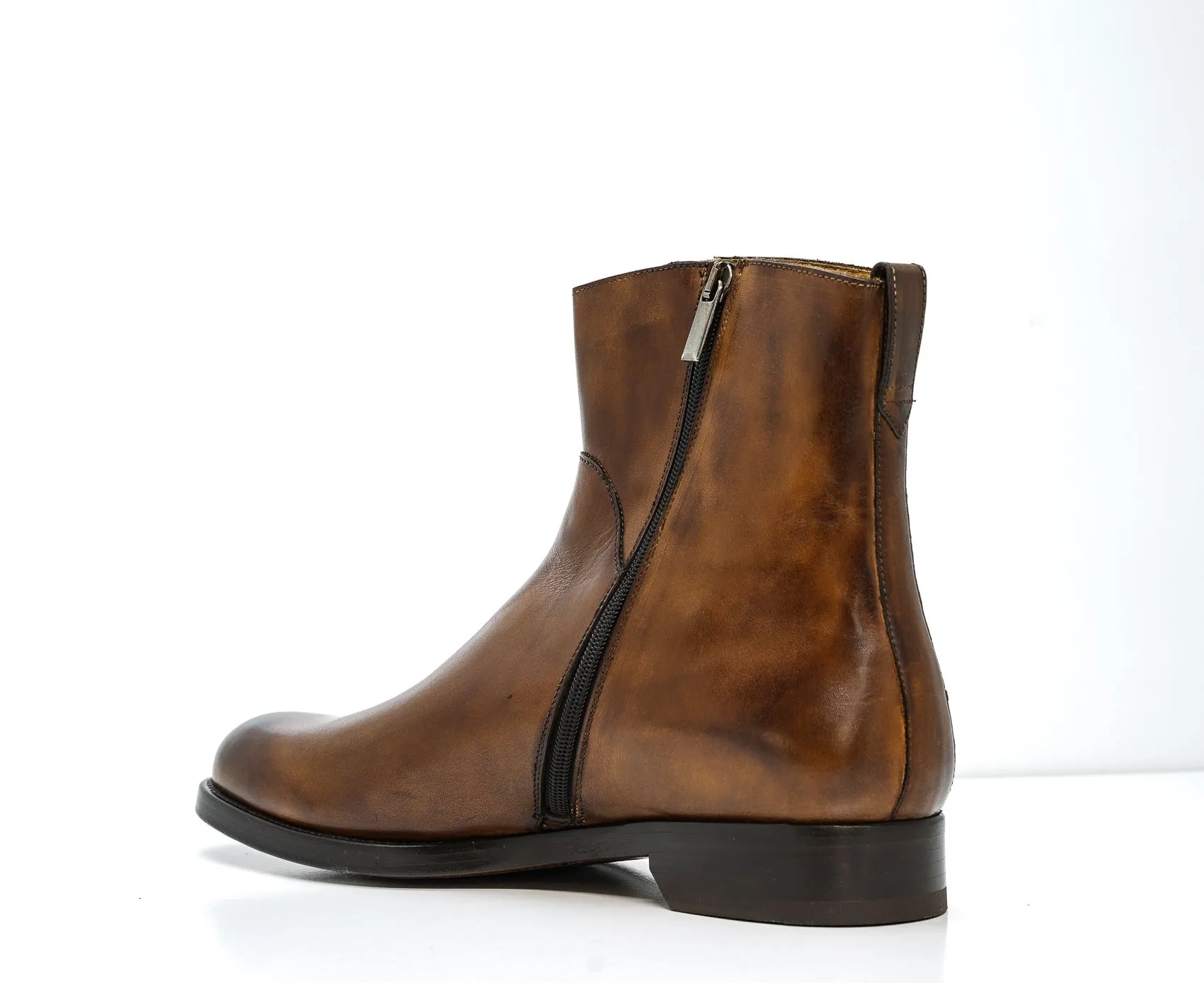 Stefano Stefani Men's Brandy Leather Ankle Boot 5607 20% OFF