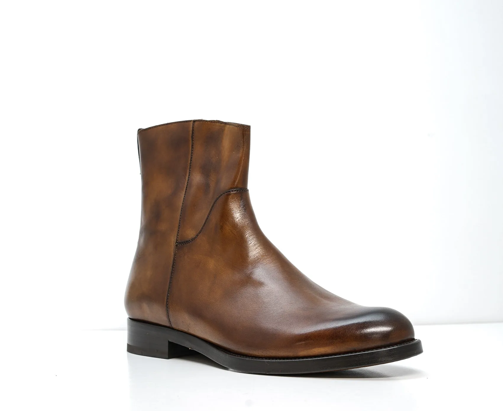 Stefano Stefani Men's Brandy Leather Ankle Boot 5607 20% OFF