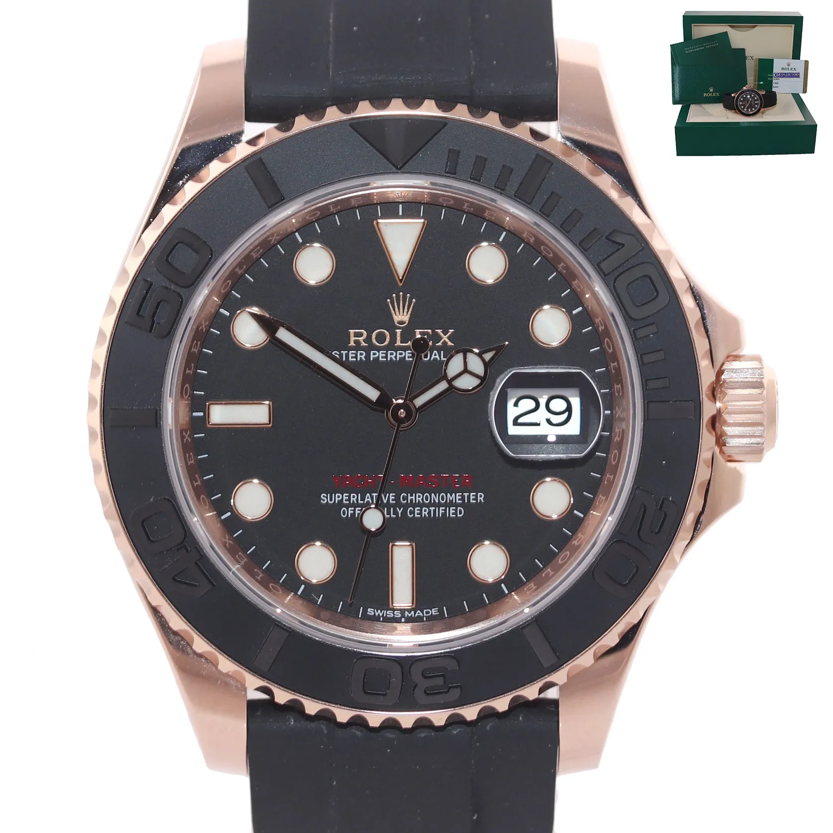 STICKERS NEW PAPERS Rolex Yacht-Master 116655 18k Everose 40mm Oysterflex Watch