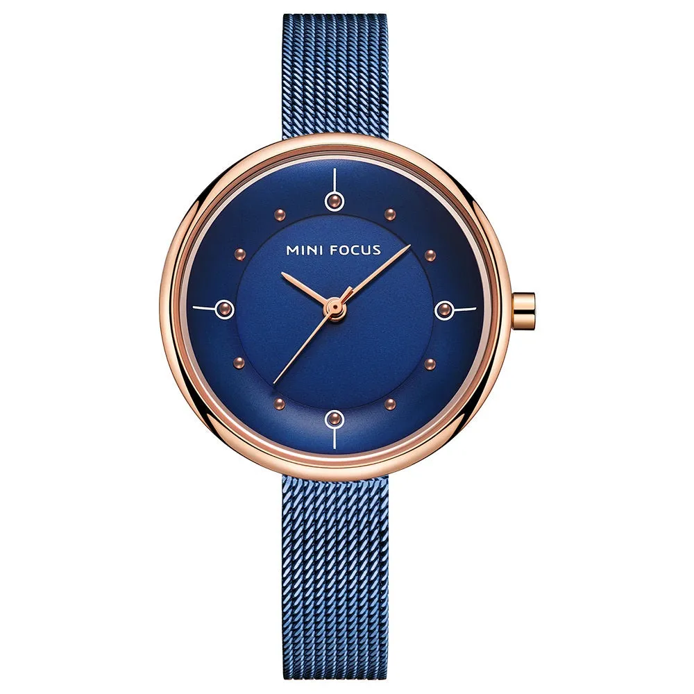 Stylish simple Japanese movement waterproof Milan steel belt female watch
