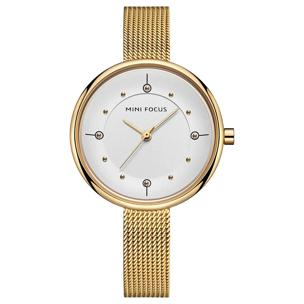 Stylish simple Japanese movement waterproof Milan steel belt female watch