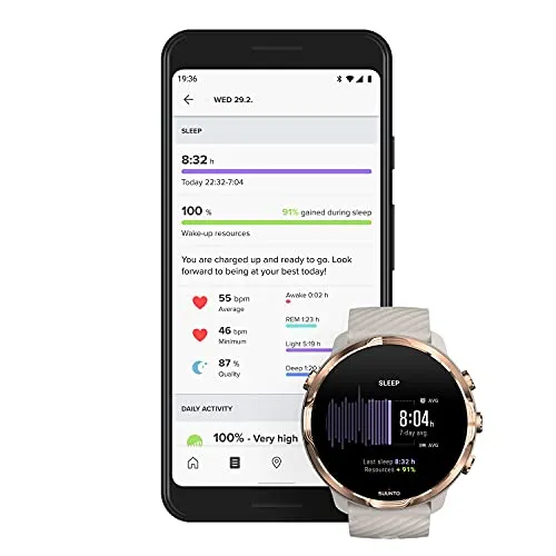 SUUNTO 7 Sandstone Rosegold, GPS Versatile Sports Watch with Google Wear OS, 24x7 Activity and Sleep Tracking