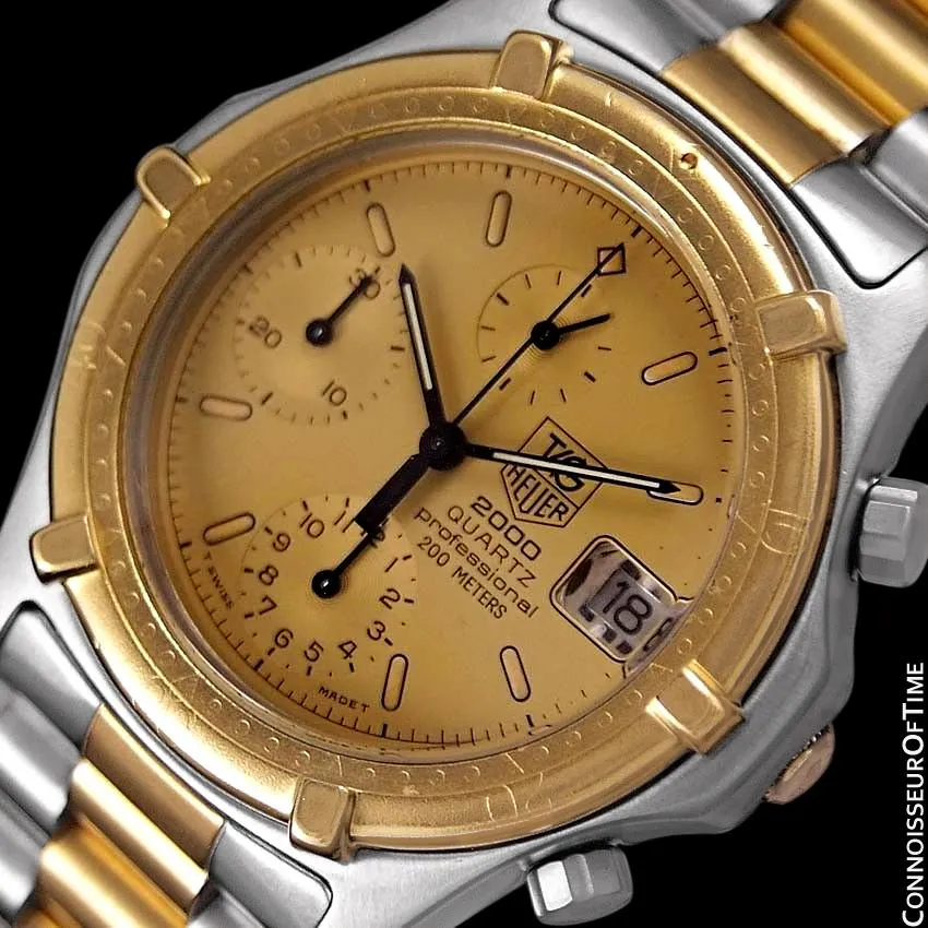 TAG Heuer 2000 Mens Chronograph Divers Watch, 262.006-1- Stainless Steel & 18K Gold Plated