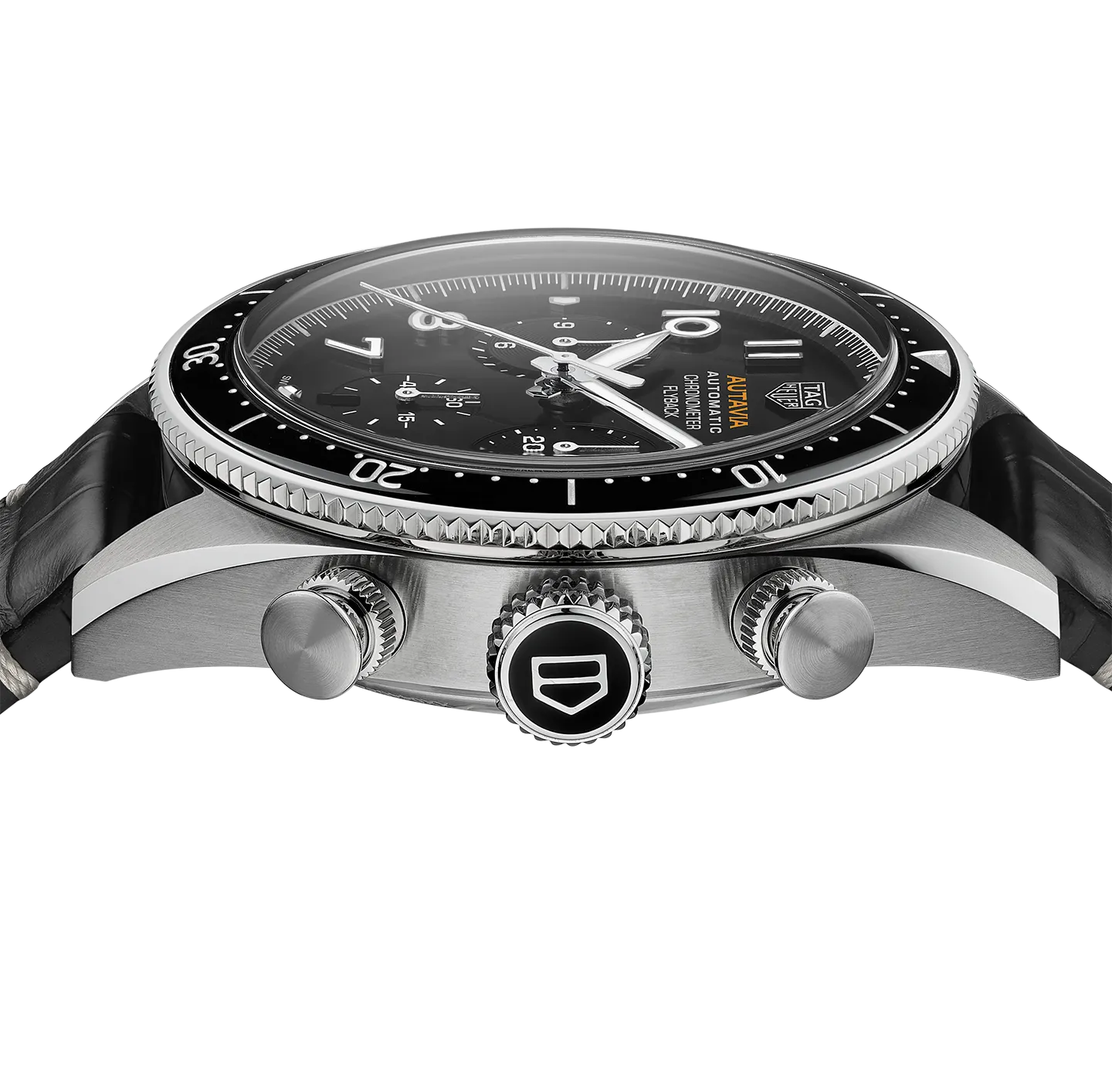 TAG Heuer Autavia Flyback Chronometer Watch with Black Leather Strap