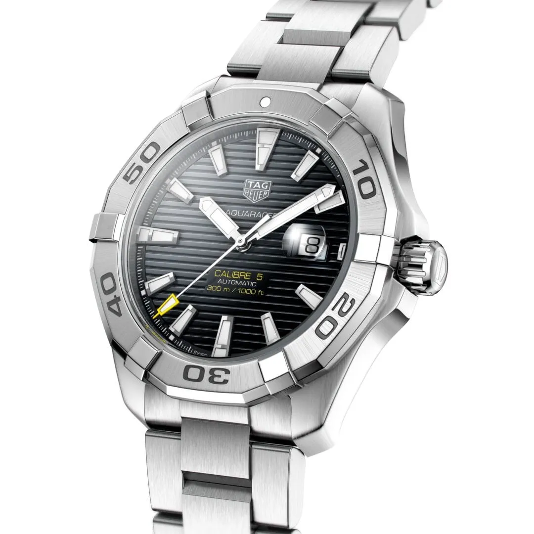 TAG Heuer Black Dial and Ceramic Bezel 43mm Aquaracer Calibre 5 Watch